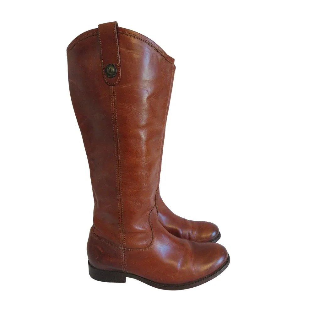Womens Frye Melissa 77167 Leather Equestrian Riding Biker Boots Size 7.5 B‎